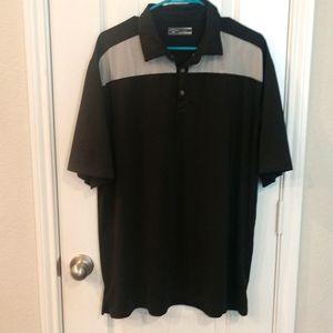 Callaway Men's Lg Golf Polo Black and Tan